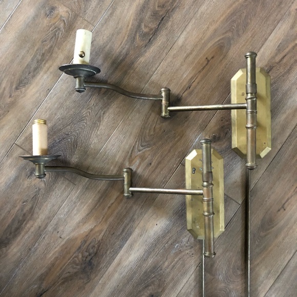 Vintage Solid Brass Swing-Arm Wall Lamps – Set of 2 - Chapman 1977 - Picture 4 of 12